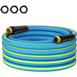 Heavy Duty Garden Hose 5/8" 25FT: Flexible Rubber Water Hose - Leakproof Hose Male to Female Fittings - Durable Hose for Yard, Lawn, Car Wash, Outdoor, Watering, Green