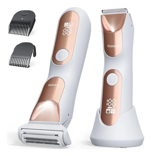 Women’s 2-in-1 Body Grooming Kit, Electric Bikini Trimmer & Shaver for Women, Wet/Dry Use, LED Light, Anti-Slip Grip, USB Rechargeable Cordless Hair Removal for Face, Legs, Underarms & Intimate Areas