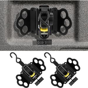 Retractable Ratchet Straps Compatible with 2015-2025 Ford F150 2Pcs Retractable Tie Down Straps Replacement for 2015-2025 Ford F-150 Accessories (Black)