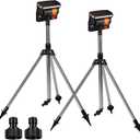 Reallnaive 2 Pcs Adjustable Oscillating Sprinkler 4 Way ABS Lawn Sprinkler Covers 4000 Sq. ft 16 Nozzle with Quick Connect for Garden Large Area Watering (Tripod Base)