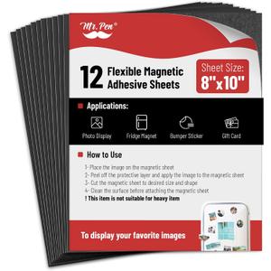 Mr. Pen- Adhesive Magnetic Sheets, 12 Pack, 8" x 10", Flexible Magnetic Paper Sheets with Adhesive Backing, Photo Magnets