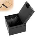 Floor Electrical Outlet Kit Recessed Flat Hidden Socket KitFloor Socket Panel with 2 USB-A + AC Floor Outlet Box Socket Box Recessed Hidden Outlet Connectivity Box(Black-2 USB+AC)