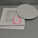 qiqee White 10x10x8 Cake Box, 4 Sets Cake Box with Window 4 Sets 10" Cake Round Boards, 10inch Cake Containers, 10 Meters Pink Silk Ribbon Includes