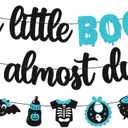 A Little Boo is Almost Due Banner Boy Halloween Baby Shower Banner Halloween Gender Reveal Party Decorations Bats Ghost Theme Baby Shower Party Supplies