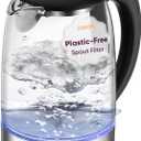 Cosori Electric Kettle, No Plastic Filter & Spout, 1.8Qt Tea Kettle & Hot Water Boiler For Coffee & Tea, Water Heater & Teapot, Automatic Shut Off, Borosilicate glass, Black, 1500W