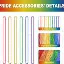 50PCS Pride Stuff, Gay Pride Beads Accessories, 6 Kinds of Metallic Rainbow Beads Necklace Bulk, LGBTQ Pride Necklace for Women Men, Costumes Decor for Pride Month Parade Throws Party Favors