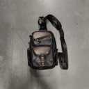 CENUNCO Genuine Leather Sling Bag Crossbody Shoulder Backpack, Black
