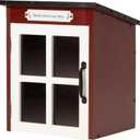 Outdoor Book Storage Box: Natural Wood Library Box with Reinforced Waterproof Roof, DIY Book Sharing Storage Box for Outside Neighborhoods Community Schools (Red Sloped Roof)