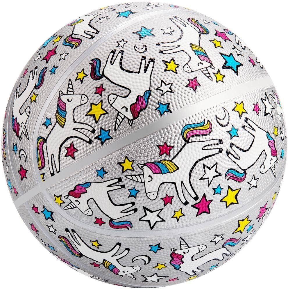 INPODAK Girls Basketball, Size 5 Unicorn Basketball 27.5 inch for Youth Kids, Christmas Child Gift