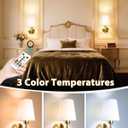 Adetu Battery Operated Wall Sconces Set of Two, Gold Rechargeable Wall Lights with 10000mAh RGB Rechargeable Magnetic Bulb, Battery Wall Sconce with Remote Control for Bedroom Decor