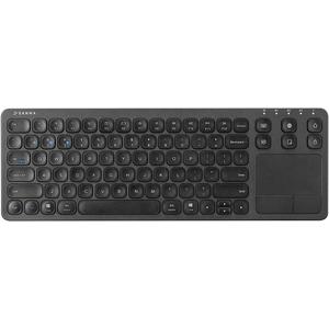SANWA Multi Device Bluetooth Keyboard with Touchpad, Rechargeable Keypad with Trackpad for Laptop Desktop Computer PC iPad/iPhone Tablet, Compatible with MacBook, Windows, Android, iOS, Black