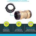 SharkBite 1-1/2 x 1-1/2 Inch Coupling, Push-to-Connect Brass Plumbing Fitting, UXL0141