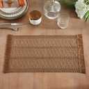 ZeeMart Macrame Style Boho Placemats Set of 4, Caramel Decorative Natural Farmhouse Cotton Woven Place Mats Home Decor for Kitchen Dining Table