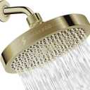 SparkPod Shower Head - High Pressure Rain - Premium Quality Luxury Design - 1-Min Install - Easy Clean Adjustable Replacement for Your Bathroom Shower Heads (Polished Antique Brass, 6 Inch Round)