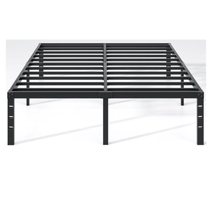 Metal Bed Frame,Queen Size Bed Frame with Storage Space,Heavy Duty Sturdy Mattress Foundation,Easy Assembly,No Box Spring Needed, Black,14 Inch,Queen