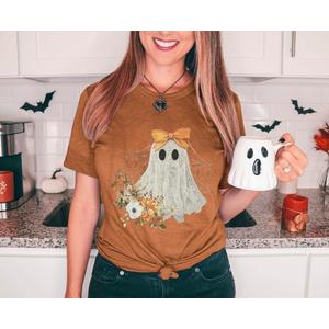 Halloween Shirts for Women Halloween Ghost T-Shirt Bow Ghost Graphic Tees Casual Spooky Season Tee Tops, Medium Halloween Shirts for Women Halloween Ghost T-Shirt Bow Ghost Graphic Tees Casual Spooky Season Tee Tops, Medium