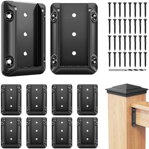 Steel DN Mate 20 PCS Deck Railing Bracket Connectors for 2x4 (Actual 1.5x3.5) Wood Post to Handrail Connection, Sturdy Nylon Stair Fence Railing Connectors with Coated Wood Screws,Drill Bit