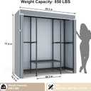 E3C Black Clothes Rack with Gray Cover, Heavy Duty Garment Rack