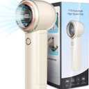 Portable Handheld Turbo Fan, 1-100 Speed Hand Fan with Air Turbo Tech and Digital Display, 13000 RPM Rechargeable for Outdoor Activities,Travel,Working (Beige)