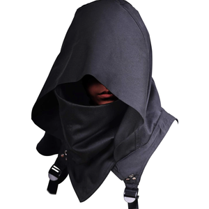 Cyberpunk Rogue Cowl Hood Scarf, Winter Neck Warmer Costume Hooded Cape Hat for Halloween Cosplay and Daily Wear
