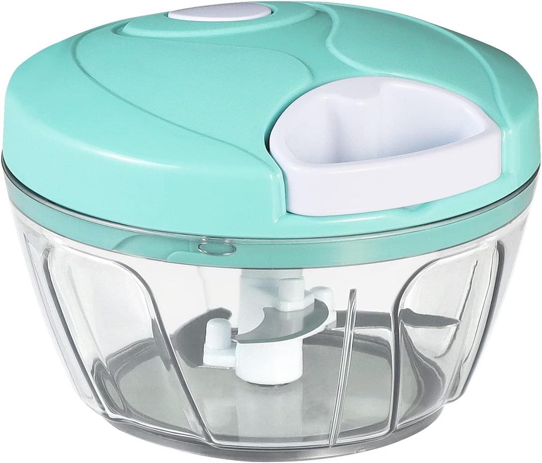 Cambom Manual Food Chopper Vegetable Cutter, Hand String Vegetable Chopper Onions Cutter for Vegetable Fruits Nuts BPA Free Food Safe Material, 550ml Clear (500ML)