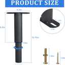 Metal Furniture Legs, Adjustable Round Bed Sofa Desk Cabinet Foot Legs, Heavy Duty Thickened Replacement Table Chair Bed Center Frame Slat Support Legs (10.75in)