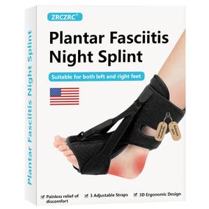 Plantar Fasciitis Night Splint, 3 Adjustable Straps, 85-90 Scientific Dorsiflexion, Design Relieves Pain From plantar Fasciitis, Arch Pain, Foot Drop, And Achilles Tendonitis, Black (1Pcs)