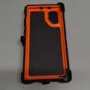 WallSkiN Case for Galaxy Note 10 (6.3") Heavy Duty Full Body Military Grade Drop Protection Carrying Cover Holder | Holster for Men Belt with Clip Stand  Camouflage/Orange