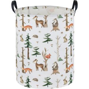 Kids Laundry Hamper,Animal Laundry Basket Collapsible Woodland Storage Baskets for Home Decor,Office,Home Organizer,(Woodland animal