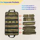 Roll Up Tool Bag Tool Roll,Portable Rollup Toolbag,Foldable Rollup organizer,Tool Organizer with 6 Detachable Pouches,Perfect for Engineers,Hobbyist,Men's gift and Engineer's gift (khaki)