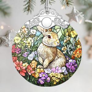 Christmas Ornaments: Stained Glass Ornament, Christmas Tree Ornament, Hanging Ornaments for Home Decor & Xmas Tree Decorations  Exquisite Holiday Decor, Gifts & Holiday Present - Rabbit