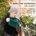 1 Gallon Watering Can, Garden Watering Can Outdoor, Plant Water Can with Removable Long Spout and Stainless Steel Sprinkler Head, Plastic Indoor Watering Cans for Gardening Flower Plants,  Alpine Green