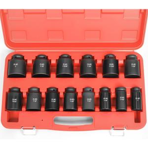 TONYNOL 3/4" Drive Deep Impact Socket Set,14 PCS,SAE (1"-2"),6-Point