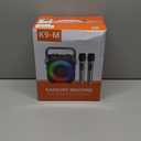 Karaoke Machine, Portable Bluetooth Speaker with 2 Wireless Microphones for Adults & Kids with Lights, Karaoke Microphone with PA System Supports USB/TF/REC/FM/AUX for Home Party Home System Packages (Black)