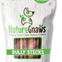 Nature Gnaws Large Bully Sticks for Dogs 5-6" (10 Count) - Thick Long Lasting for Aggressive Chewers and Large Dogs - Natural Beef Dog Chew Bones (EXP 08/01/26)