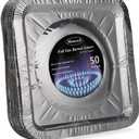 50 Pack Aluminum Foil Square Stove Burner Covers Disposable Heavy Thick Quality Bib Liners Drip Pans Gas Range Top Protectors 8.5