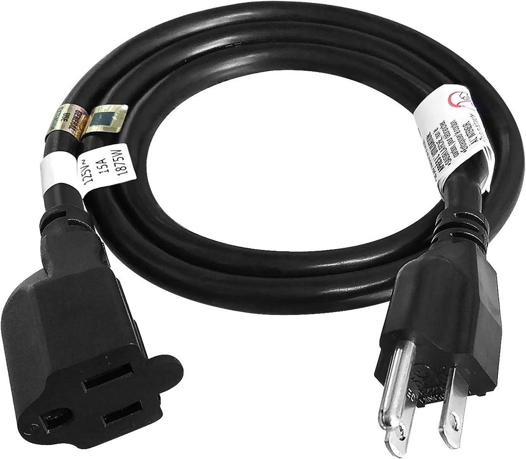 FIRMERST 1875W Heavy Duty Extension Cord 3 Feet 14 AWG 15A Black UL Listed