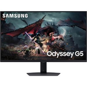 SAMSUNG 32-Inch Odyssey G50D Series QHD Fast IPS G-Sync Compatible Gaming Monitor, 1ms, VESA DisplayHDR 400, 180Hz, AMD FreeSync, Adjustable Stand, Eye Saver Mode, LS32DG502ENXZA, 2024
