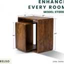 Relso Cascade Nesting Tables for Living Room with Premium Sheesham Wood Construction | Nesting End Tables with Smooth Curved Edges for Safety and Sophistication | Solid Wood Nesting Tables Set of 2, Large Nesting Set - 12" x 20" x 20"