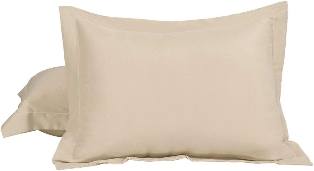 uxcell Pillow Shams 2 Pack Soft Brushed Microfiber Envelope Closure Pillowcases Standard(20"x26") Tan