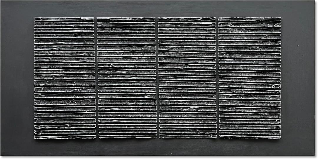 Hand-Painted 24x48 inch Black Abstract Wall Decoration Oil Painting Thick Texture Minimalist Art Home Wall Decoration Painting (Eft121)