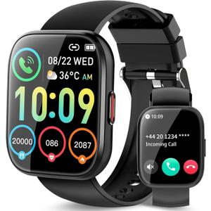 Smart Watch for Men Women, 1.85" TFT-Touch Screen Smartwatch with Call Function, 112 Sport Modes, Fitness Tracker with 24/7 Heart Rate/Sleep Monitor, IP68 Waterproof, Fitness Watch for Android/iOS