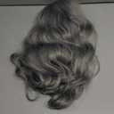 Grey Wig Long Wavy Curly Synthetic Wig for Women Middle Part Lace Front Wig Heat Resistant Fiber Wig for Daily Party (Grey)