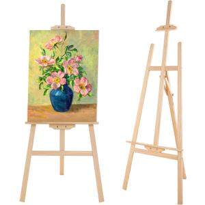 Falling in Art Easel Stand for Painting, Adjustable Wooden Easels for Painting Canvas Up to 42", Folding Art Easel for Drawing, Wedding Sign and Poster, Suitable for Kids and Adults, 47"L x 4"W x 4"H