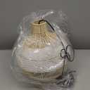 3-Light Rattan Pendant Light Fixture, 15" Hand-Woven White Wicker Basket Chandelier Boho Faux Rattan Hanging Lamp,for Dining Living Bedroom Kitchen