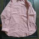 Womens Sexy Open Front Button Long Sleeve Blouses (Pink, L)