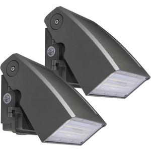 DAKASON (2 Pack) 30W LED Wall Pack, Dusk-to-Dawn Photocell, Adjustable Head, Full Cut-Off Security Light, 5000K 3300lm Replaces 100-150W HPS/HID IP65 Waterproof Outdoor Lighting Fixture, ETL Listed