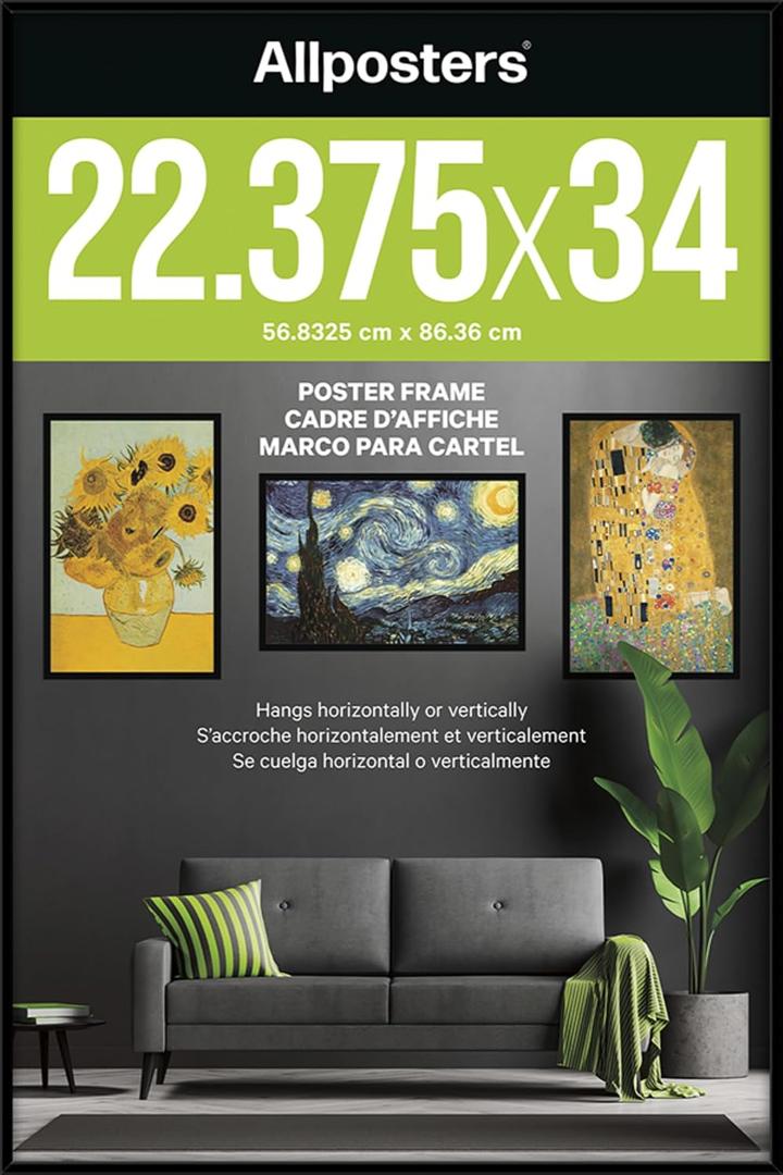 Allposters Standard Poster Frame (22.4 x 34), Black, 22.375" X 34" X 0.25"