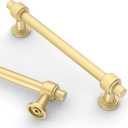 Asidrama 10 Pack 5 Inch(128mm) Brushed Gold Kitchen Cabinet Handles, Cabinet Pulls Kitchen Cabinet Hardware for Cupboard Drawer Pulls (5" Hole Center)