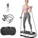 Vibration Plate Exercise Machine - 300 lbs Weight Capacity, 120 Speed Levels, 9 Workout Modes for Home Fitness, Muscle Toning & Weight Loss (White)